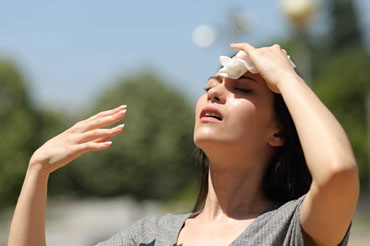 Woman with heat stress