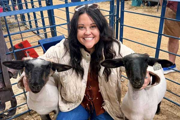 Woman with goats