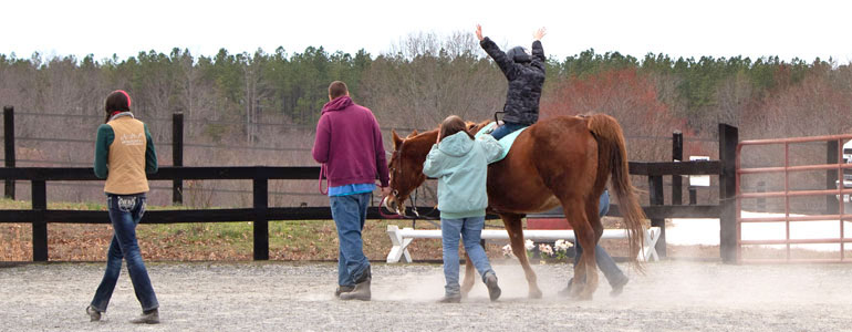 Theraputic horseback riding aids healing headline graphic
