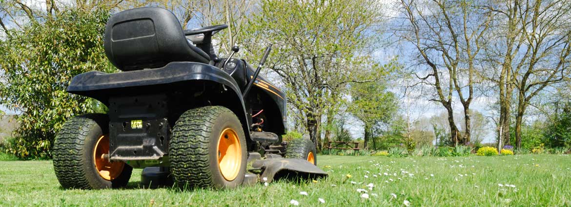 riding mower on grass