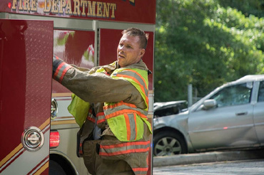 EMT at accident scene