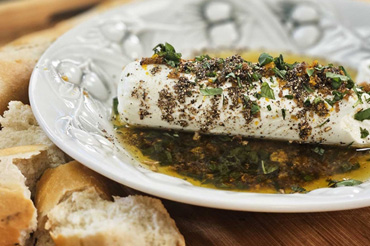 Marinated Goat Cheese with Garlic, Basil and Orange Zest