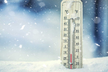 Thermometer in the snow