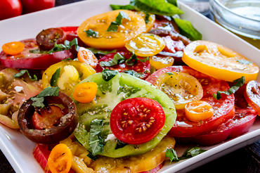 sliced heirloom tomatoes