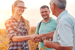 Farmers shaking hands