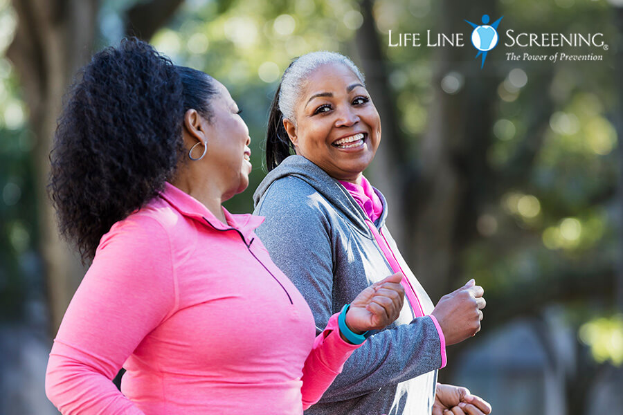 Two women walking for exercise